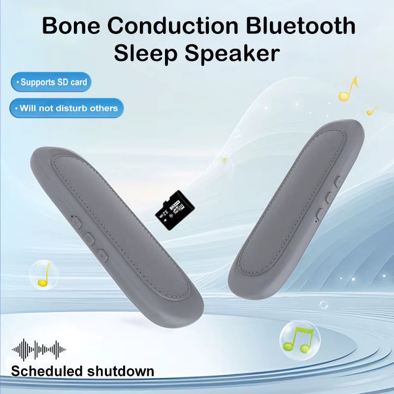 Mini Bone Conduction Bluetooth Speaker Sleep Aid Wireless Sound Bar under Pillow Stereo TF Card MP3 Music Player Timed Shutdown