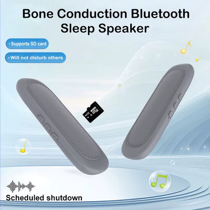 Mini Bone Conduction Bluetooth Speaker Sleep Aid Wireless Sound Bar under Pillow Stereo TF Card MP3 Music Player Timed Shutdown